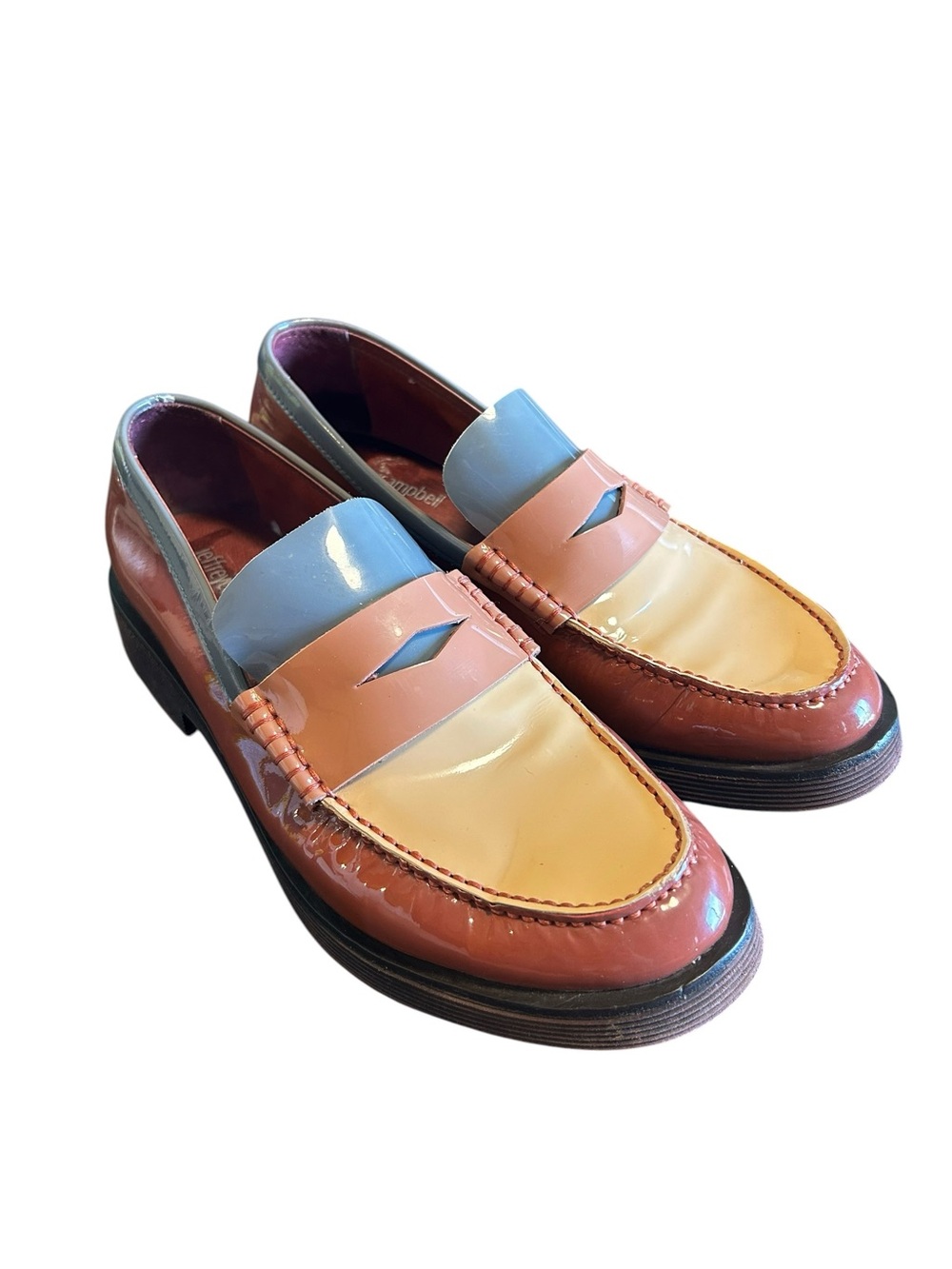 Jeffrey Campbell Recess Colorblock Patent Leather Loafers Shoes Womens Size 7.5 - Picture 2 of 6